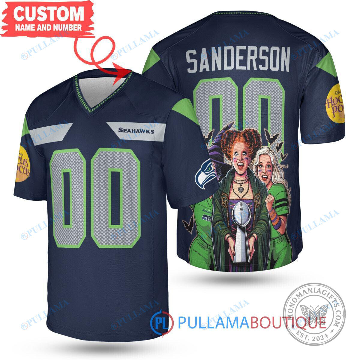Halloween Sanderson Sisters Seattle Seahawks Football Jersey